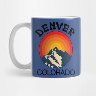 Denver, Colorado, Colorado Lifestyle, Skiing, Snowboarding, Denver Mountains, Retro Mountain Denver Mug